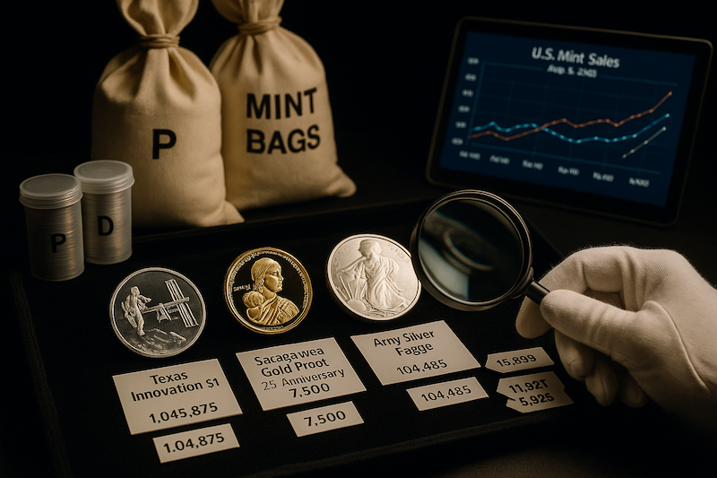 U.S. Mint Sales Report August 2025: Record Texas Innovation Dollar Debut, Sacagawea Gold Sells Out, and a Volatile Week for Superman Issues
