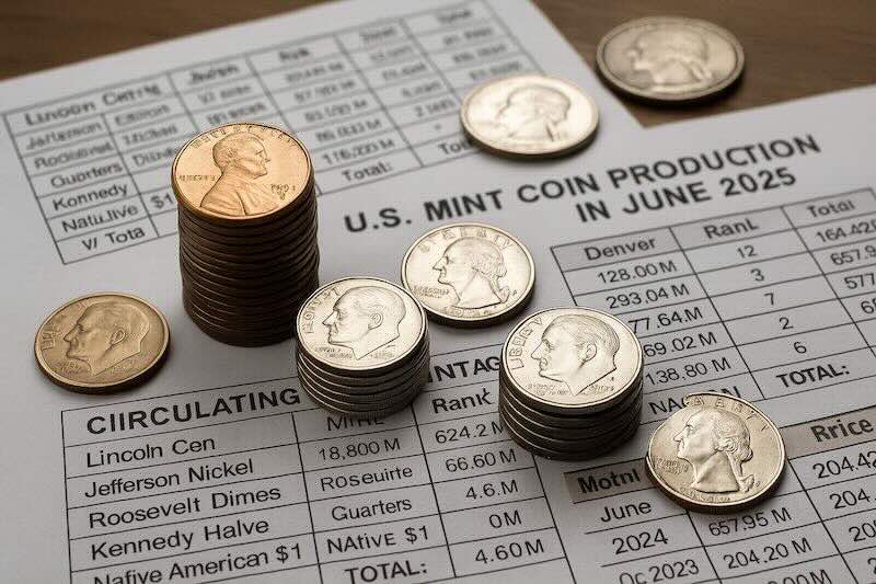 U.S. Mint Coin Production Plunges in June 2025 Despite Strong First Half